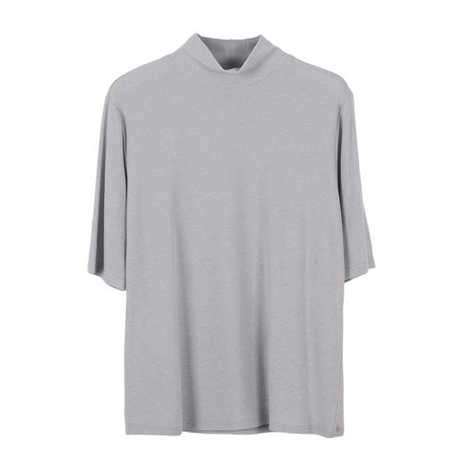 雀说新款半高领半袖打底衫女基础百搭纯色高级感羊毛t恤上衣AL6419 商品图4