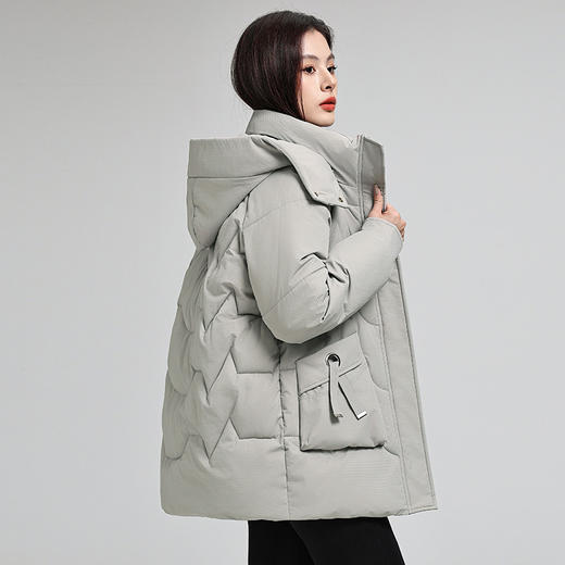 雀说新款口袋设计感加厚潮流棉衣时尚连帽百搭洋气羽绒棉服ALXY810 商品图2
