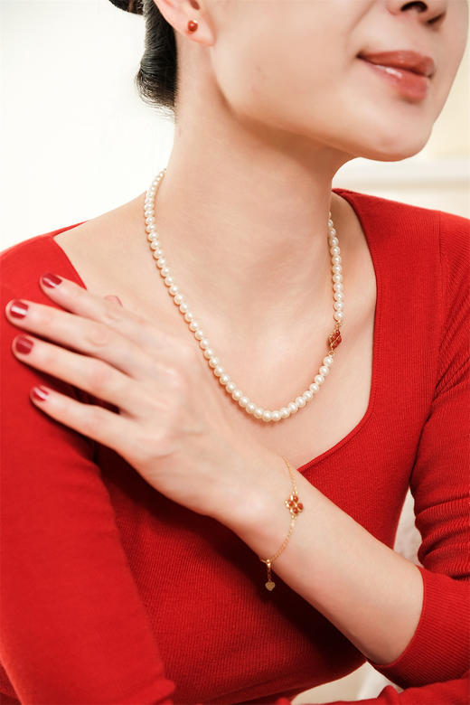 pearl moments珍刻  四合如意 四叶草珍珠项链 商品图7