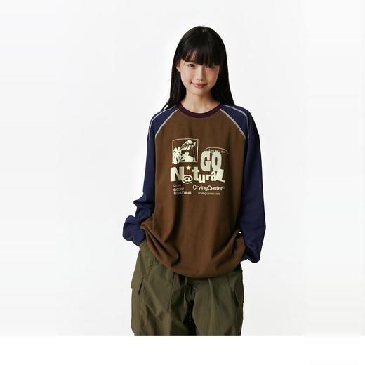 CryingCenter GoNatural拼接插肩袖长Tee 哭喊中心 商品图1