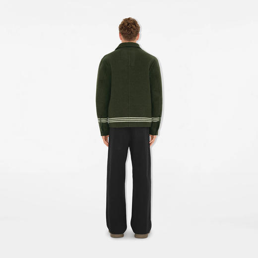 BURBERRY 巴宝莉 男士马术骑士徽标羊毛外套 绿色 8095245 A3453 商品图3