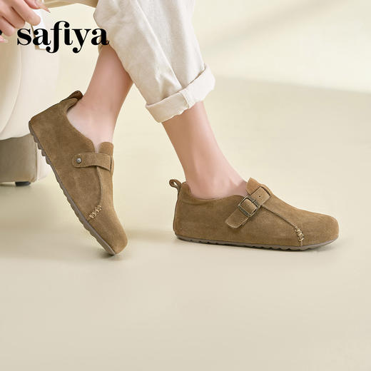 Safiya/索菲娅2025春新款复古勃肯鞋深口懒人软底单鞋SFD1112231 商品图0