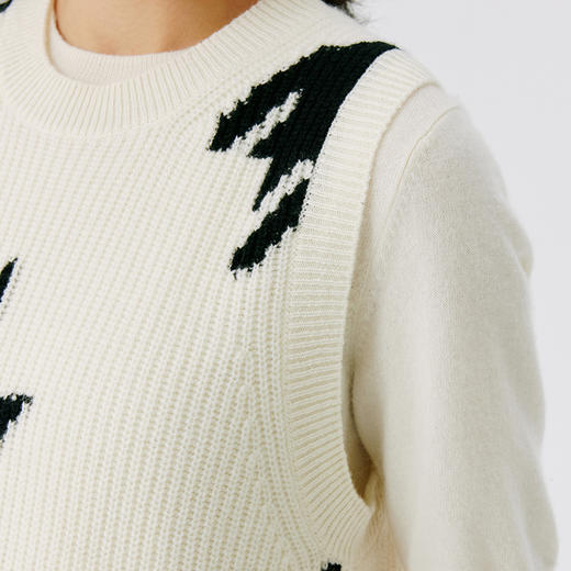 东黎 • 山羊绒女士秋冬千鸟格圆领马甲 4738 商品图11