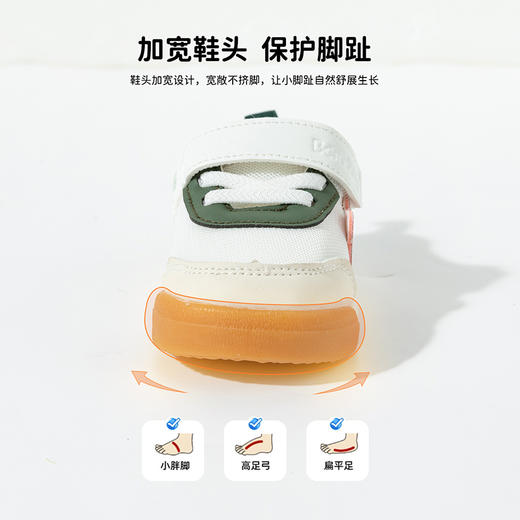贝贝怡2025春季新款男女宝宝学步鞋中小童魔术贴防踢鞋萌娃软底童鞋ZB1EX023 商品图5