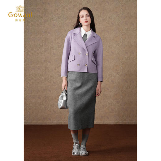 【100%绵羊毛】乔万尼短外套新款100%绵羊毛小香风毛呢大衣EF4B136 商品图3