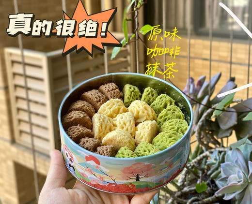 北海白色恋人小熊黄油小花曲奇饼干168g*3礼盒装原味抹茶草莓咖啡多种口味 商品图3