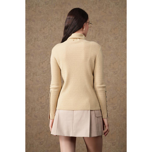 乔万尼100%绵羊毛上衣秋冬新款内搭时尚高领针织衫EM4M673 商品图3