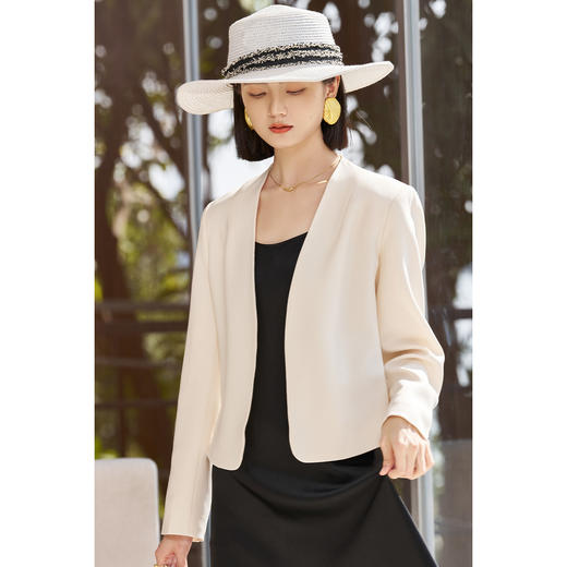 爆款醋酸小西服 米思阳2026春季新款经典百搭气质高级感短外套5266 商品图4