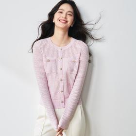 【高货sh】全新升级【铂金会员275/天猫369/差价94】(12856) 洛诗琳小香镂空羊毛针织开衫2025早春新款小香风针织上衣