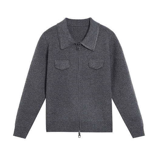 CC-BSM-719春秋小个子针织外套女士2025新款翻领短款洋气毛衣开衫拉链上衣 商品图4