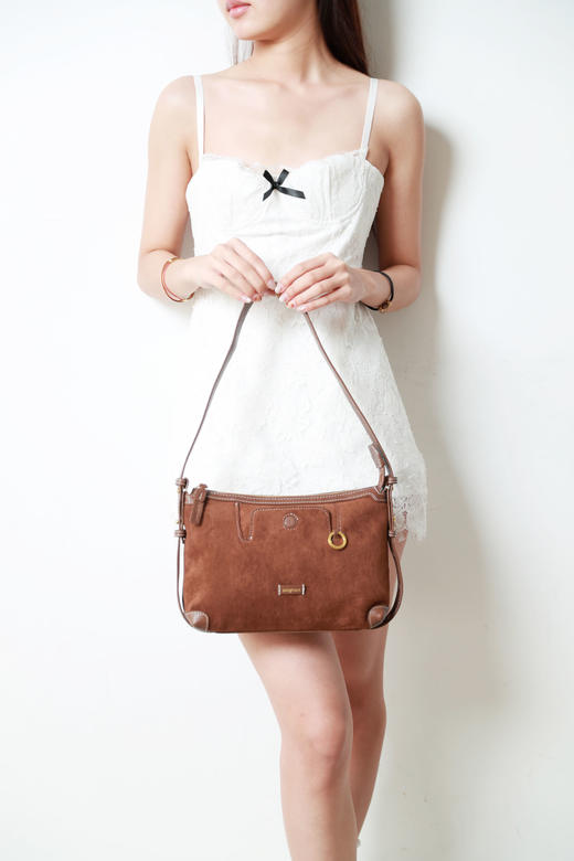 复古质感+时髦随性。头层牛皮棕色调首尔风氛围感腋下包包C011468 商品图8