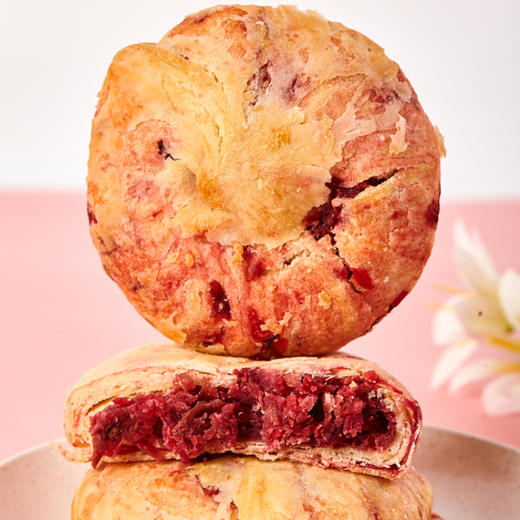 兔子花开 现烤重瓣红玫瑰素鲜花饼 手提礼袋装 300g*2盒（12块） 商品图4