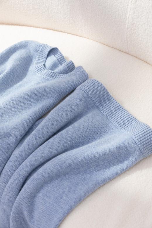 老钱风 | 天青蓝厚织羊绒上衣半裙套装L码 商品图4