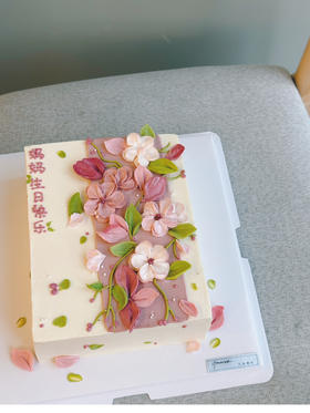 「女士」春雨落花 刮刀花 一层夹层