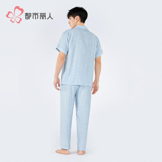 都市丽人男士梭织棉短袖套装薄麻麻纱亲情蜜语短袖类FHH0A2 商品图5