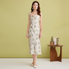 EITIE爱特爱优雅气质通勤显瘦印花荡领开叉吊带连衣裙2025春季新款A2507517 商品缩略图1