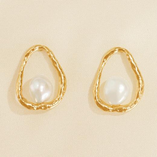 在途4周到｜Agapee-OSTUNI-珍珠 24k镀金 耳环［法国设计师］ 商品图1