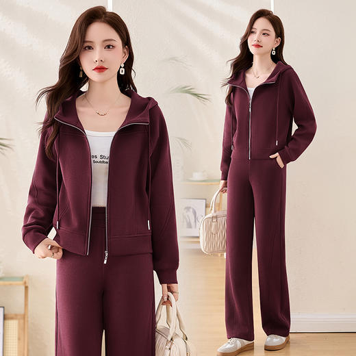 2025春季女装新款连帽外套+长裤两件套时尚休闲套装MYH137 商品图1