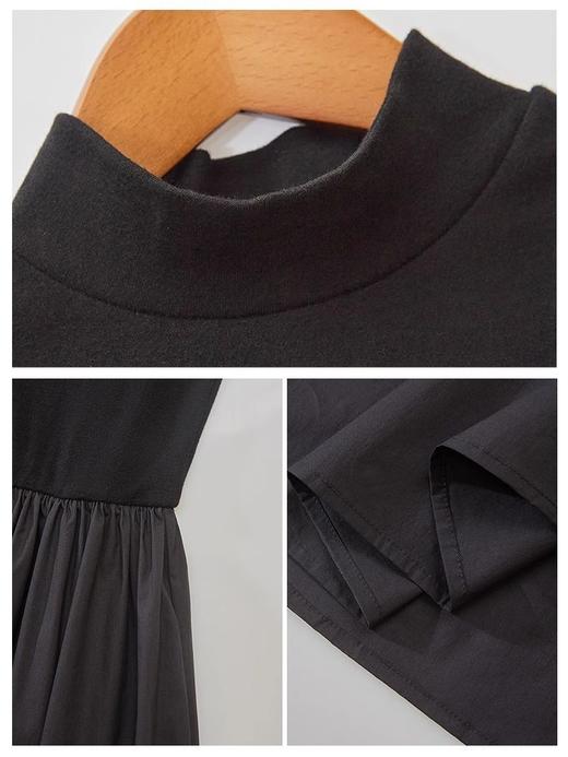 【黑色针织连衣裙】秋冬新款 法式气质长袖 冬季长款大衣内搭高领修身连衣裙 春节出行 商品图3