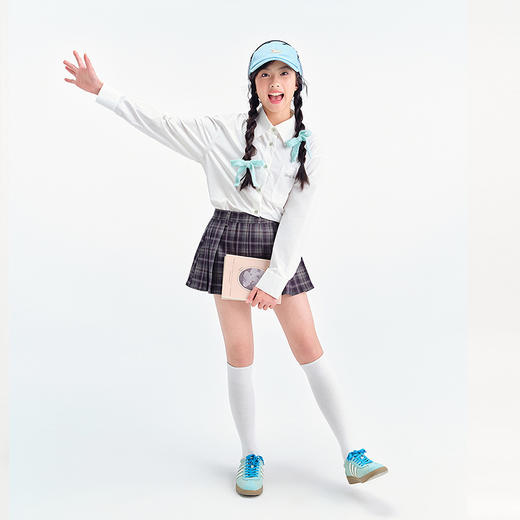 笛莎Deesha青少年女童衬衫2025春季女童刺绣翻领棉布衬衫 商品图1