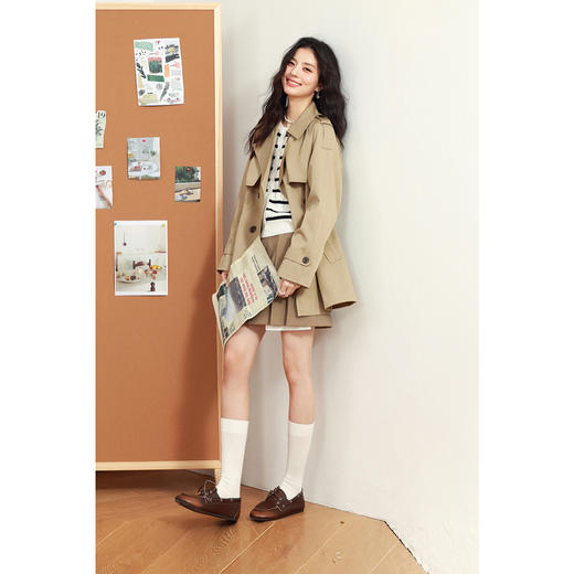 【严选】诗凡黎英伦风高级感中长款风衣2025年春新款显瘦休闲美拉德外套7G1260051 商品图1