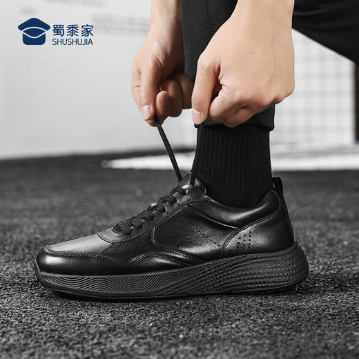 【实付满399送保温杯】【实付满399送保温杯】【轻便系带通勤运动皮鞋】透气缓震牛皮皮鞋商务休闲通勤鞋XT503 商品图11