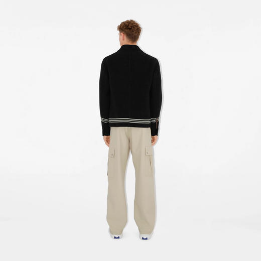BURBERRY 巴宝莉 男士马术骑士徽标羊毛外套 黑色 8095244 C1166 商品图3