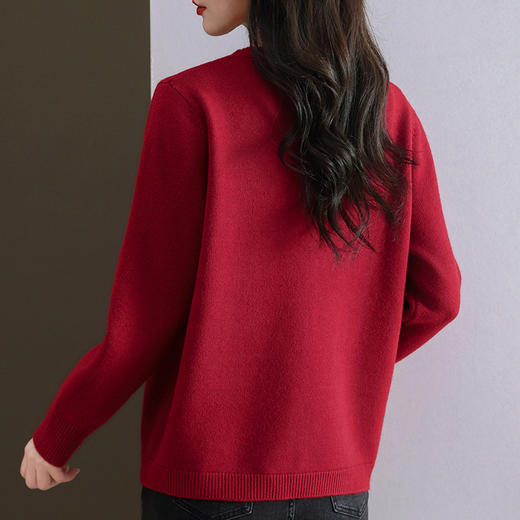 雀说毛衣外套女新款v领针织开衫春秋外穿时尚气质上衣AL6056 商品图3