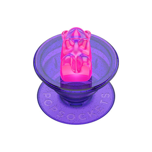 【POPGRIP泡泡骚】手机粘贴式气囊支架 Bonbon立体树脂系列 小熊硬糖·葡萄味 商品图0