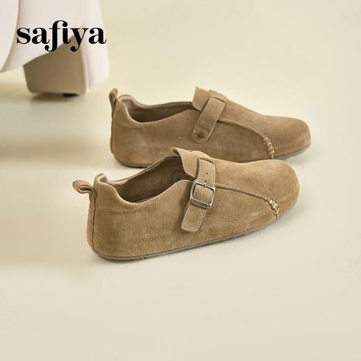 Safiya/索菲娅2025春新款复古勃肯鞋深口懒人软底单鞋SFD1112231 商品图4