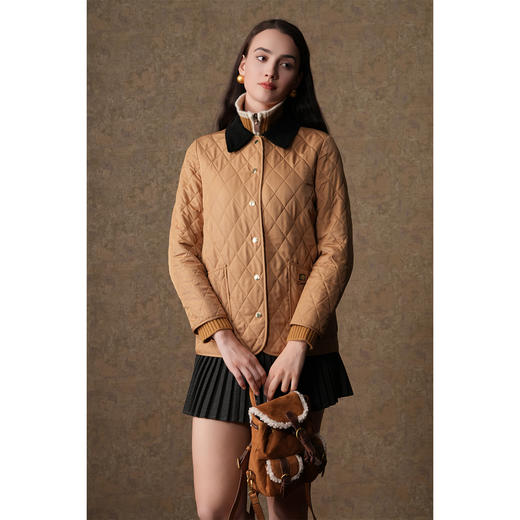 乔万尼复古格纹轻暖棉服外套EM4K648 商品图2