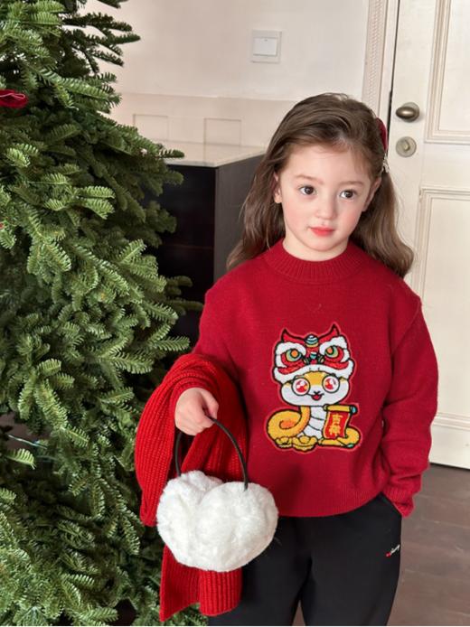 ❤️新年快到了，【🧸‘红运翻倍‘’儿童刺绣毛衣】🎈穿这件刚刚好 👍冬日日常穿搭也是ok的👗没有比红色更适合小公主的颜色了 商品图7