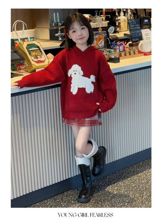 ❤️新年快到了，【🧸‘红运翻倍‘’儿童刺绣毛衣】🎈穿这件刚刚好 👍冬日日常穿搭也是ok的👗没有比红色更适合小公主的颜色了 商品图11