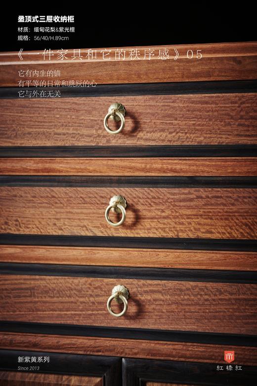 红桥红  家具严选  缅甸花梨（大果紫檀）【嵌紫光檀 89珠宝柜】 商品图4