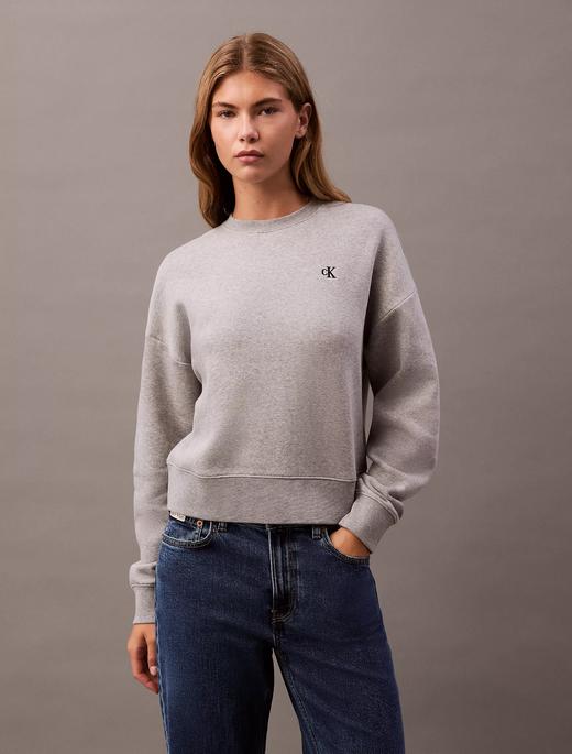 部分断码！CK 刺绣小logo女款经典圆领卫衣 商品图4