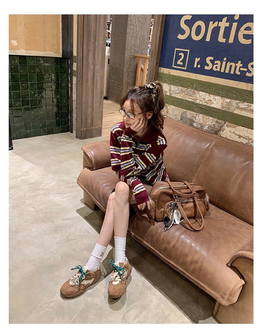 直发【15919棉里】XGXC美式复古内增高真皮德训鞋阿甘鞋 商品图8