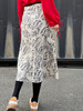 TYNVIE 分层腰部A字型中长裙-白色印花 商品缩略图4