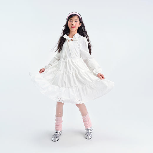 笛莎Deesha青少年女童连衣裙2025春季女童棉布连衣裙 商品图2