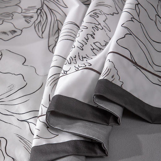 多喜爱 60S新绒棉四件套 素唯 轻奢 芬纳诺抗菌 缎纹工艺 专利床单 贡缎织造 精美拼框设计 光泽柔美顺滑 礼盒包装 商品图6