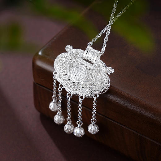 子佩集S990银【幸福印记】吊坠纯银【MXDZ030】珐琅彩锁(不含链)2501 商品图4