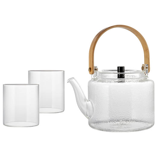 雅集煮水壶木把提梁壶1100ml （锤纹款/一壶两杯） 商品图0