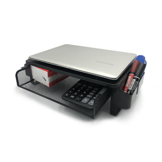 笔记本电脑显示器增高散热架带通风孔与抽屉办公收纳桌面 商品图4