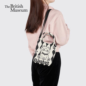 大英博物馆 巴斯特系列 萌猫针织提花 手提斜挎包-黑白