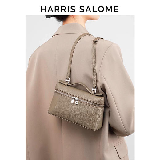 HarrisSalome 牛皮百搭饭盒包软皮小包小号单肩斜挎大号双肩背可选 商品图3