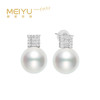 美裕 925银淡水珍珠耳钉11-12mm 108492W 商品缩略图0