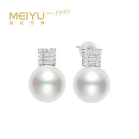 美裕 925银淡水珍珠耳钉11-12mm 108492W