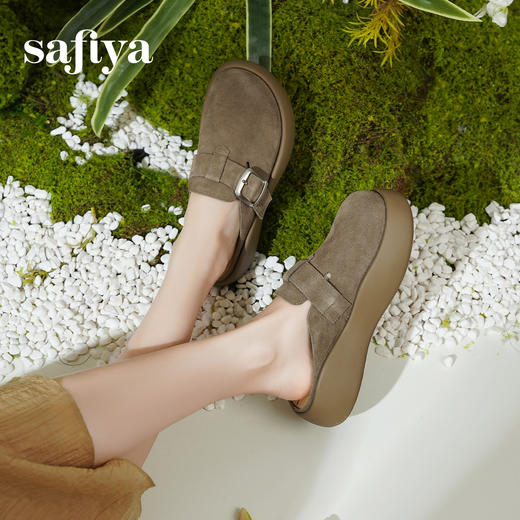 Safiya/索菲娅2025咖啡庄园复古软底休闲外穿舒适勃肯凉拖SFD1110404 商品图1