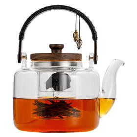 雅集玻璃壶木盖蒸煮二用提梁壶1300ml