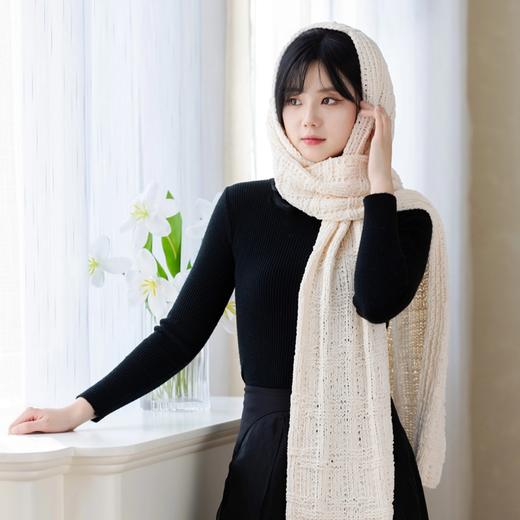 苏苏姐家昕悦连帽围巾手工diy编织棒针帽子围巾毛线团自制材料包 商品图2