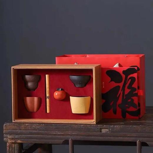 五福临门紫砂杯礼盒，礼到福到，宜兴原矿紫砂【 五福临门预售6天内发货】 商品图2